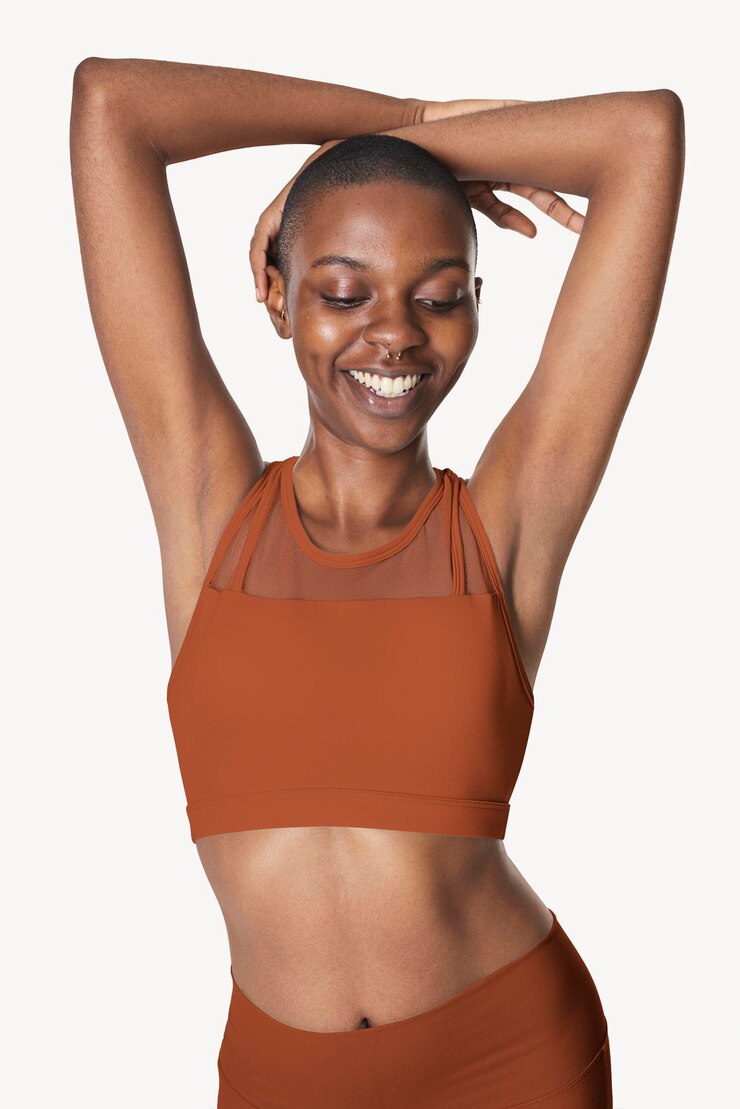 PSD maquette de soutien-gorge sportif pour femmes en mode actif
