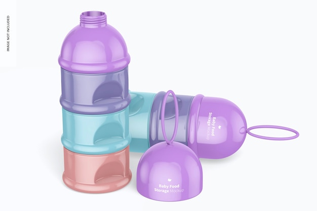 Maquette de stockage portable pour aliments pour bébés