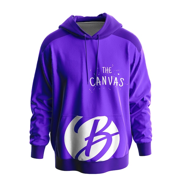 PSD maquette de sweat à capuche violet