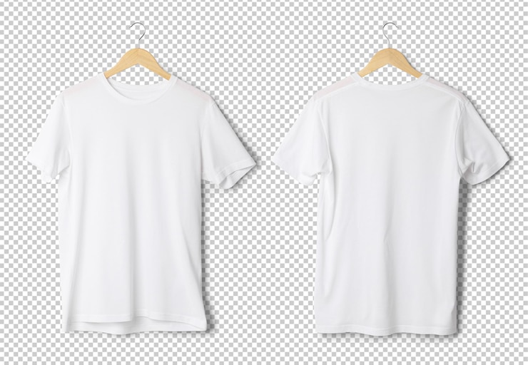 Maquette de t-shirt blanc suspendu modèle réaliste