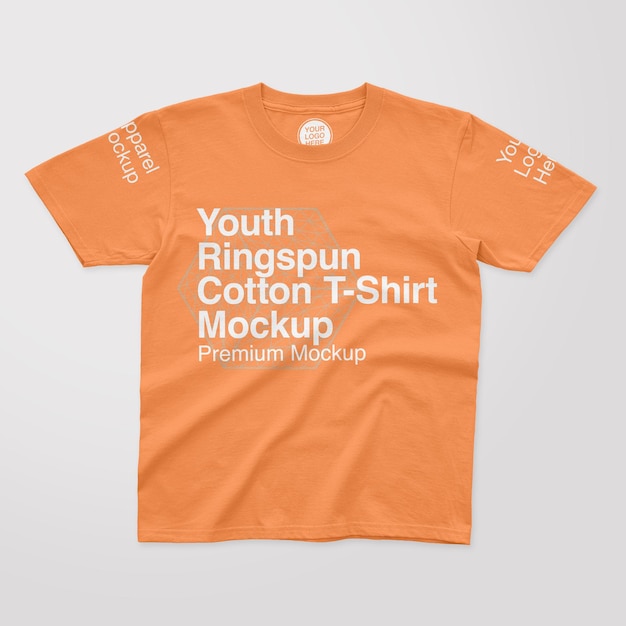 Maquette De T-shirt En Coton Filé Pour Jeunes