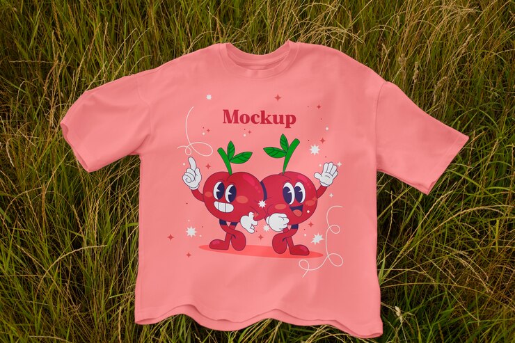 Maquette de T-shirt dans la nature