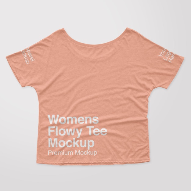 PSD maquette de t-shirt fluide au dos pour femme