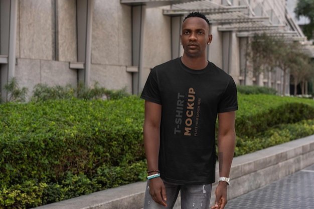 Maquette de t-shirt homme élégant africain