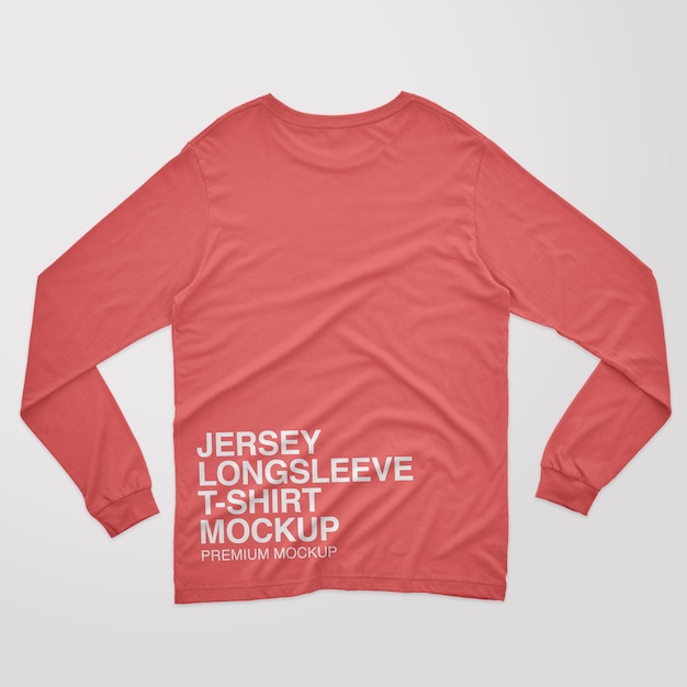 Maquette de t-shirt à manches longues au dos en jersey