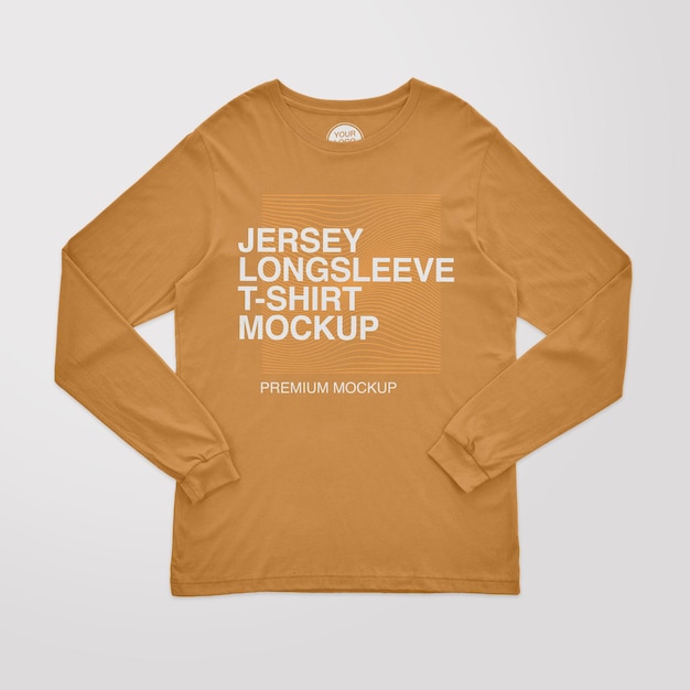 Maquette de t-shirt à manches longues en jersey