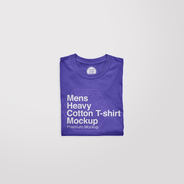 Maquette De T-shirt Plié En Coton épais Pour Hommes