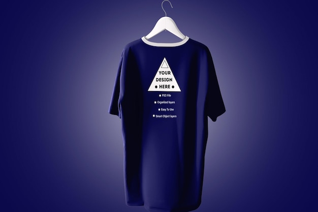 Maquette De T-shirt Pour Hommes Bleu Simple