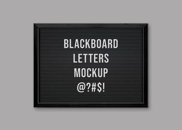 PSD maquette de tableau noir avec lettres interchangeables