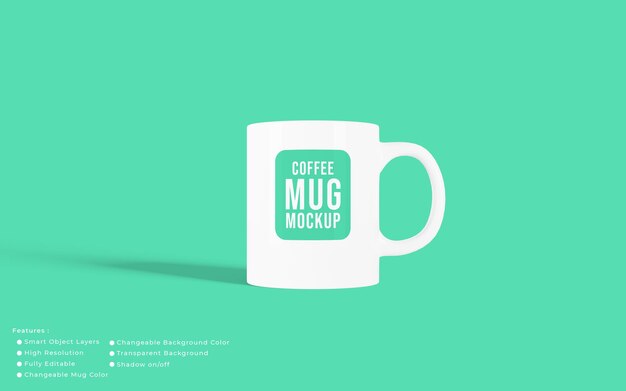 Maquette De Tasse à Café Réaliste Et Minimaliste Avec Une Couleur D'arrière-plan Modifiable