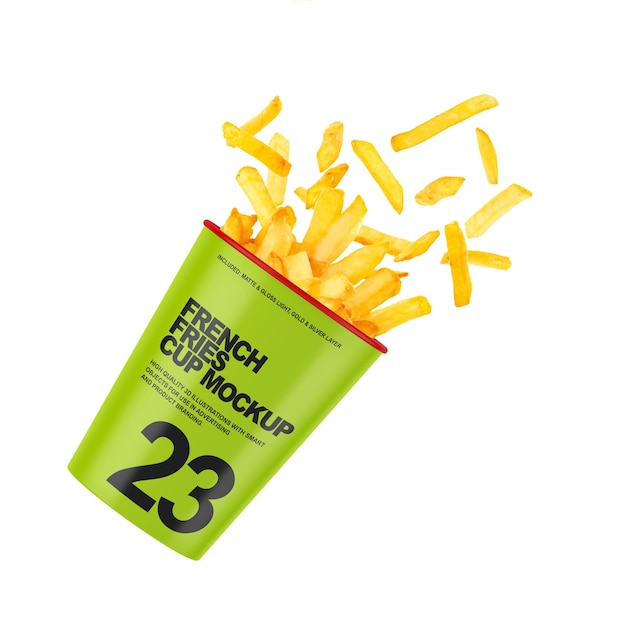 Maquette de tasse de frites