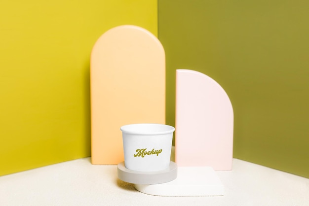 Maquette De Tasse De Papier De Crème Glacée