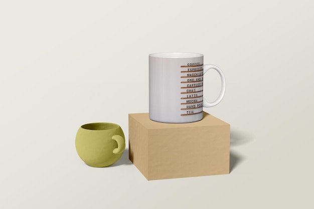 PSD maquette de tasse avec tasse