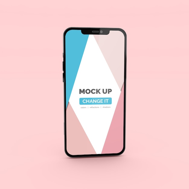 Maquette de téléphone de haute qualité pour l'application de promotion sur fond propre Vue de face