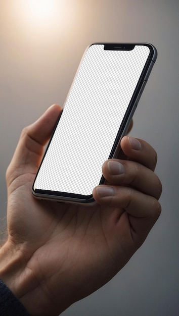 Une maquette de téléphone intelligent à la main