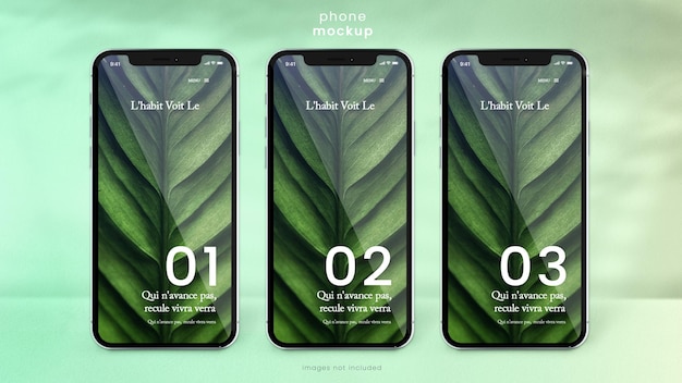 Maquette De Téléphone De Trois écrans De Smartphone