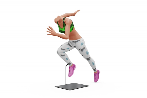 Maquette de tenue de sport féminin isolé