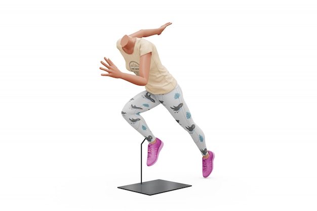 Maquette de tenue de sport féminin isolé