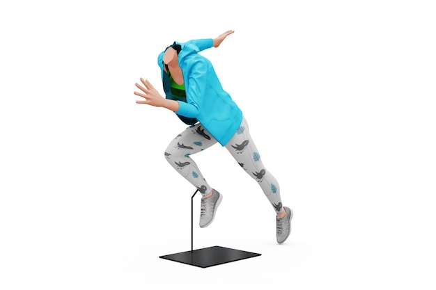 Maquette de tenue de sport féminin isolé