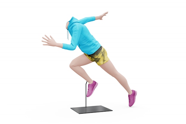 Maquette de tenue de sport féminin isolé