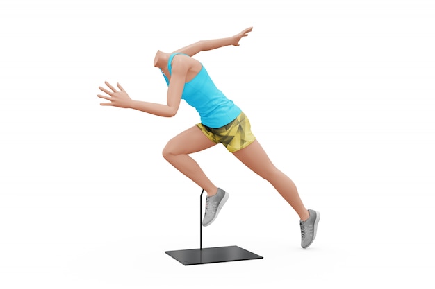 Maquette de tenue de sport féminin isolé