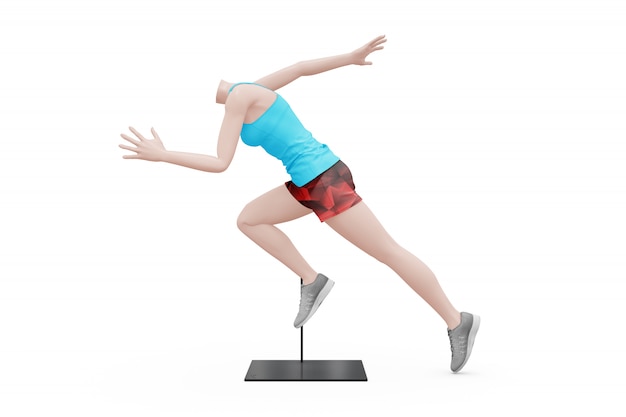 Maquette de tenue de sport féminin isolé