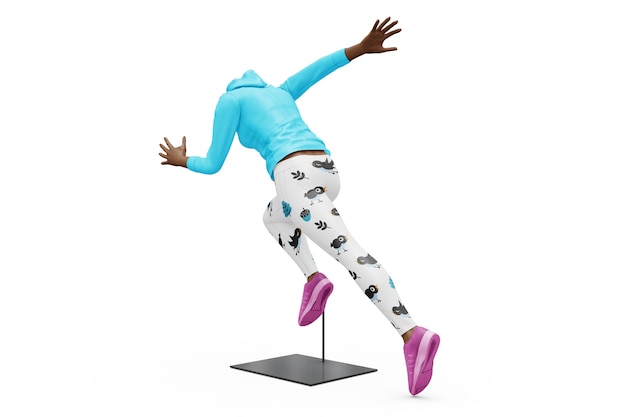 Maquette de tenue de sport féminin isolé