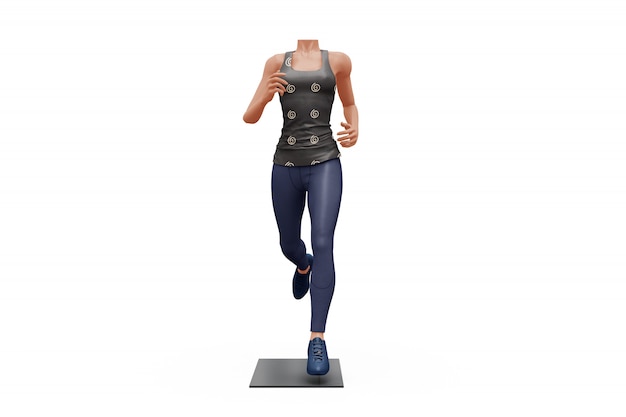 Maquette de tenue de sport féminin isolé