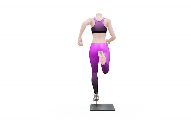 Maquette de tenue de sport féminin isolé
