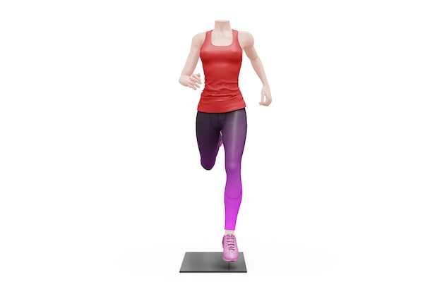Maquette de tenue de sport féminin isolé