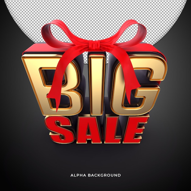 Maquette De Texte 3d Big Super Sale Avec Fond Alpha Psd