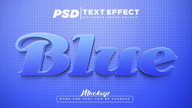 PSD maquette de texte modifiable d'effet de texte bleu