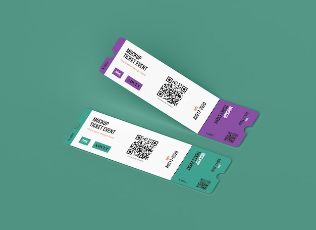 PSD maquette de ticket papier avec code qr