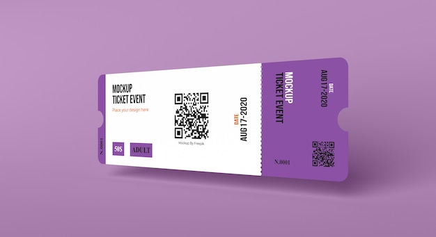 Maquette de ticket papier avec code qr