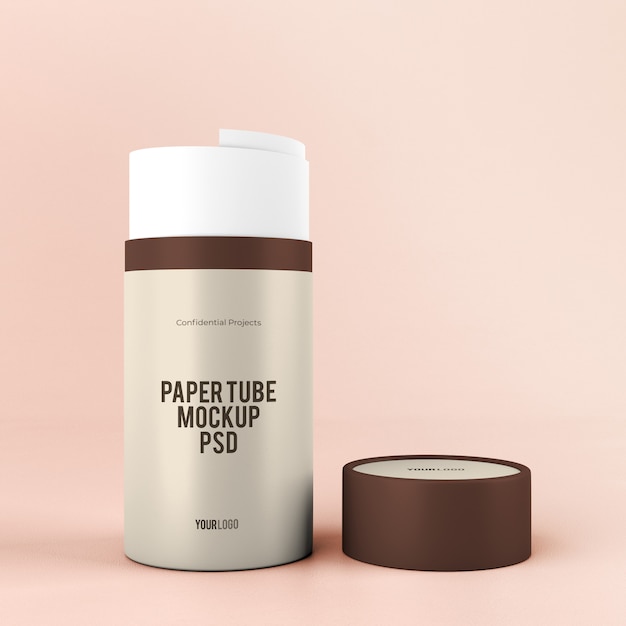 Maquette de tube de papier Psd