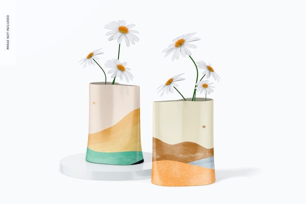 Maquette de vases d'arrosoir, perspective