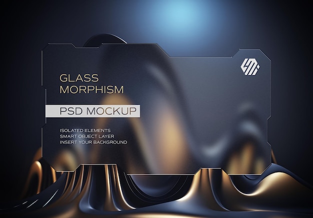 PSD une maquette de verre glacé transparent futuriste