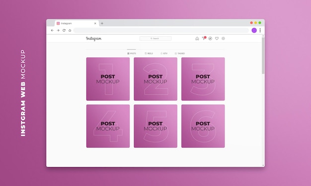 PSD maquette web d'interface instagram