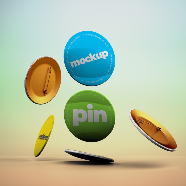 PSD maquettes de broches tombantes