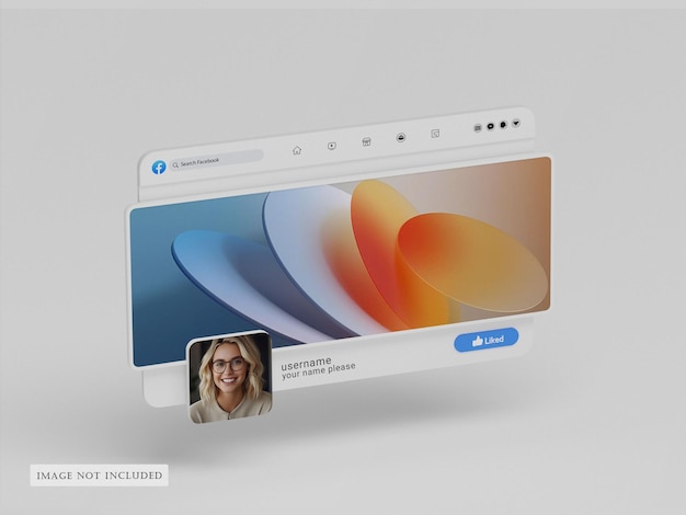 Maquettes de page d'interface de couverture Facebook
