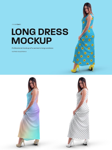Maquettes de robe longue pour femmes Fille en robe d'été