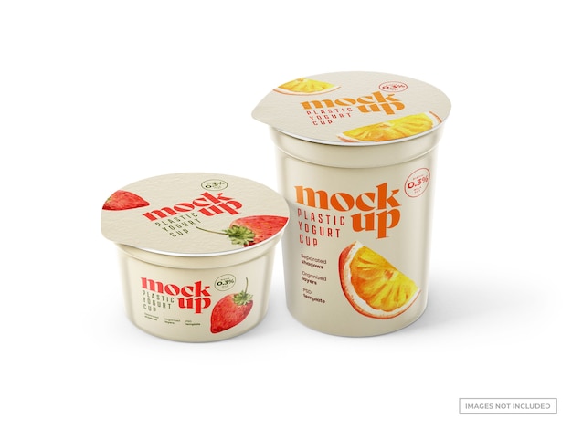 Maquettes de tasses de yogourt