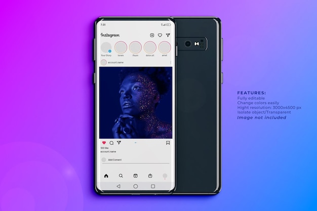 Maquettes De Téléphone Sur Les Réseaux Sociaux Nstagram Post