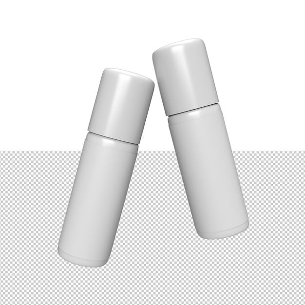 PSD maquiagem cosmética branca em branco para a maquete do produto 3d render illustration