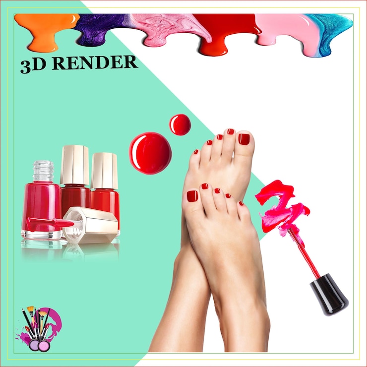 PSD maquiagem fairness creme de beleza rosto bonito mão pé brilhante esmalte de unhas