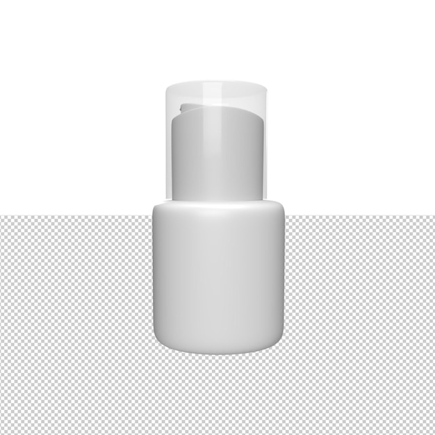 Maquillaje de botellas de spray blanco en blanco para maqueta de producto 3D Render ilustración