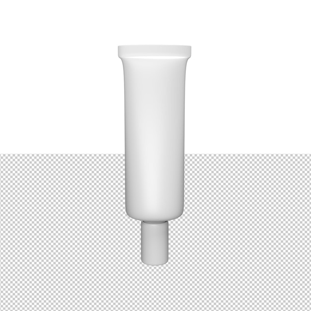 Maquillaje cosmético blanco en blanco para el cuidado de la piel para maqueta de producto 3D Render ilustración