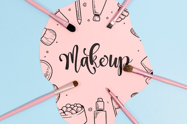 PSD maquillaje de fondo con letras