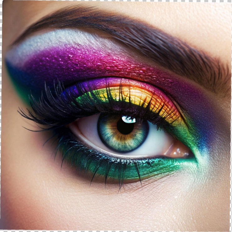 PSD maquillaje de ojos sobre un fondo transparente