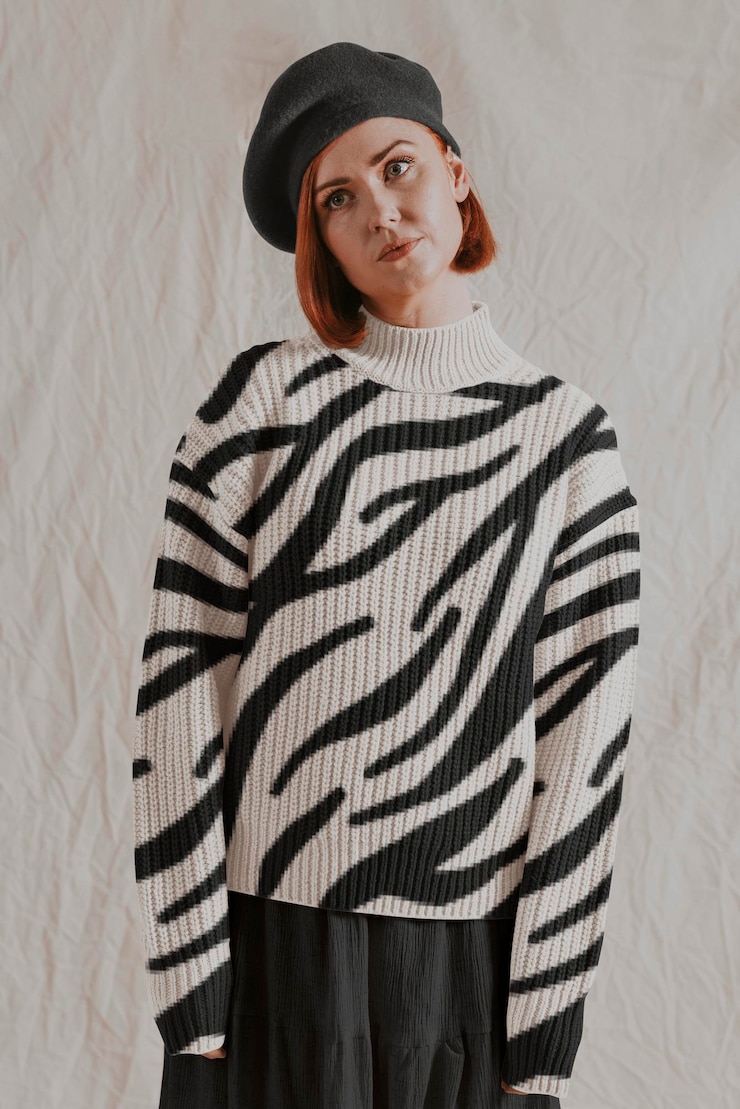 PSD maquillaje de suéter femenino de otoño moda psd